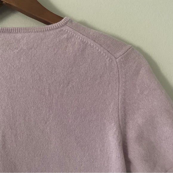 100% Cashmere Short Sleeve Knit Top Lilac Pastel Purple, Women’s M - Picture 8 of 15
